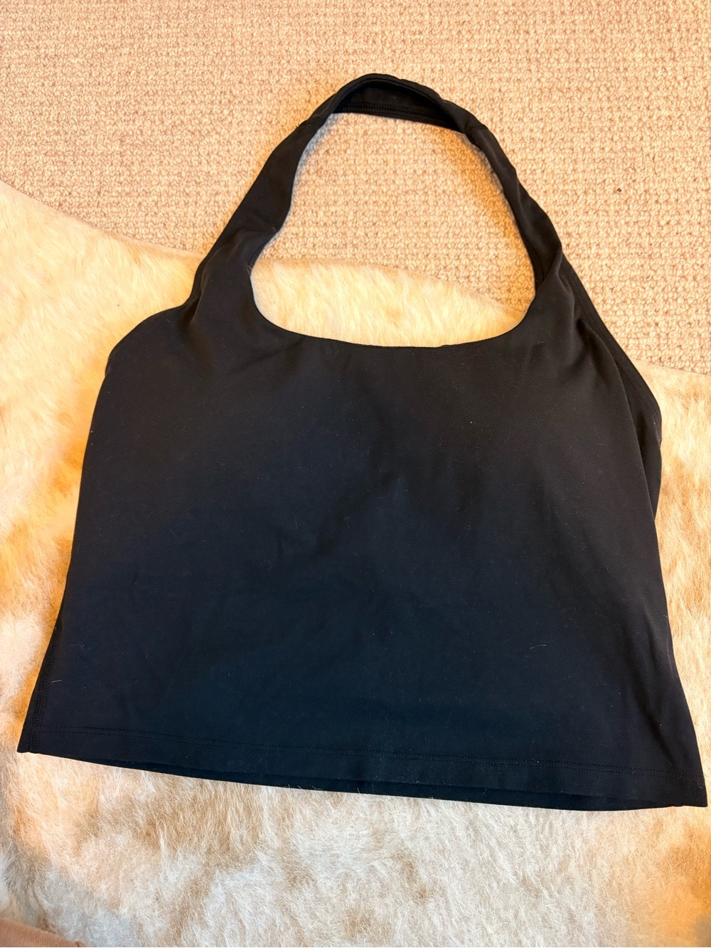 CRZ YOGA Black Scoop Neck Tank Halter Top
